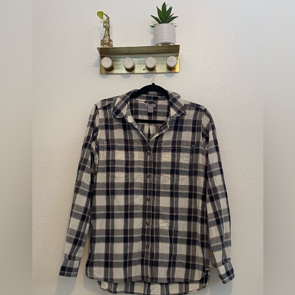 Carhartt Plaid Button Up Shirt- Women’s Medium